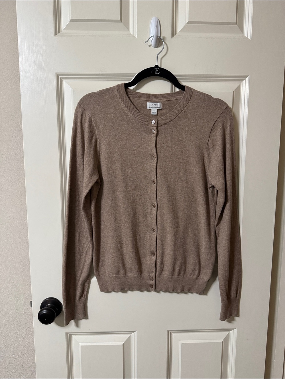 J. Crew Women’s Tan/Camel Button-Front Crewneck Cardigan